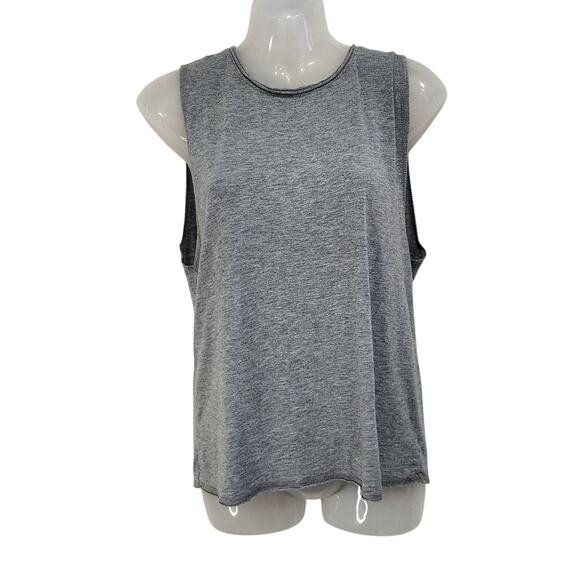 Aerie Open Low Back Tank Top Knotted Round Neck Athletic Heather Gray Size Small - Picture 4 of 7